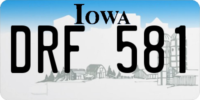 IA license plate DRF581