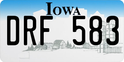 IA license plate DRF583