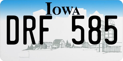 IA license plate DRF585