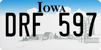 IA license plate DRF597