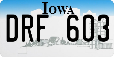 IA license plate DRF603