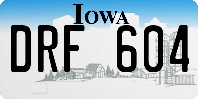 IA license plate DRF604