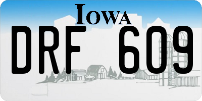IA license plate DRF609