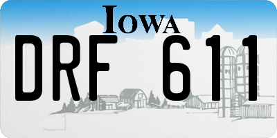 IA license plate DRF611