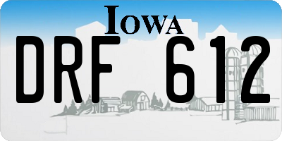 IA license plate DRF612