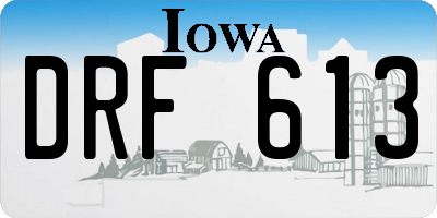 IA license plate DRF613