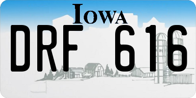 IA license plate DRF616