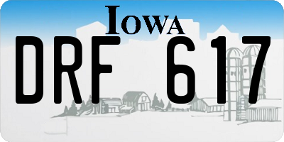 IA license plate DRF617