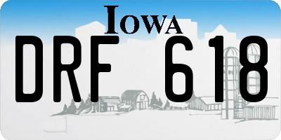 IA license plate DRF618