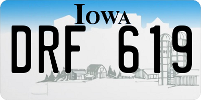 IA license plate DRF619