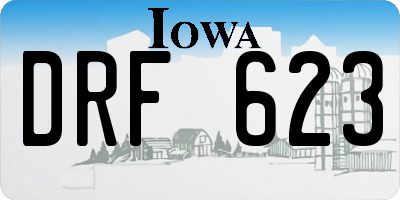 IA license plate DRF623
