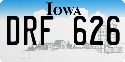 IA license plate DRF626