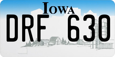 IA license plate DRF630