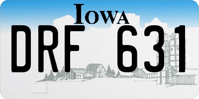 IA license plate DRF631