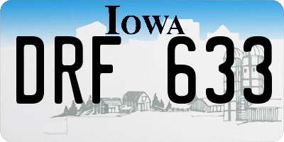 IA license plate DRF633