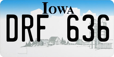IA license plate DRF636