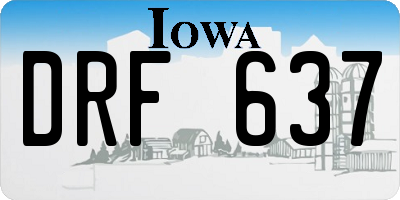 IA license plate DRF637