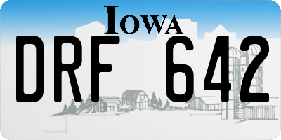 IA license plate DRF642