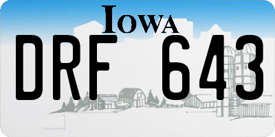 IA license plate DRF643