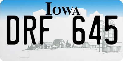 IA license plate DRF645