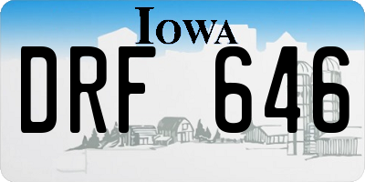 IA license plate DRF646