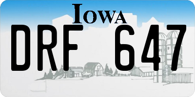 IA license plate DRF647