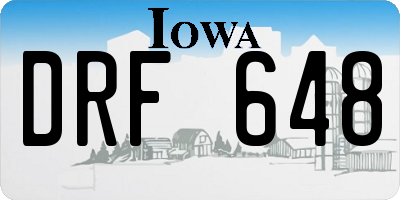 IA license plate DRF648