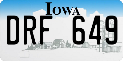 IA license plate DRF649