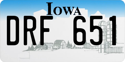 IA license plate DRF651