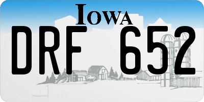IA license plate DRF652