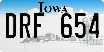 IA license plate DRF654