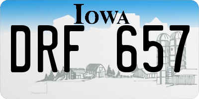 IA license plate DRF657
