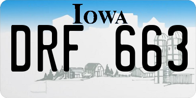 IA license plate DRF663
