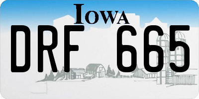 IA license plate DRF665