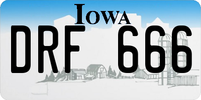 IA license plate DRF666
