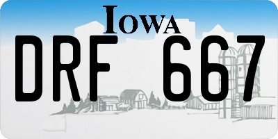 IA license plate DRF667