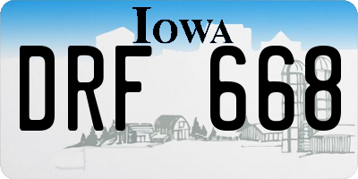 IA license plate DRF668