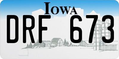 IA license plate DRF673