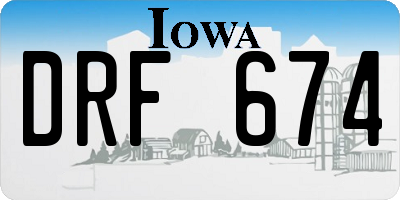 IA license plate DRF674