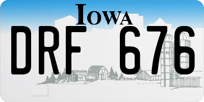 IA license plate DRF676