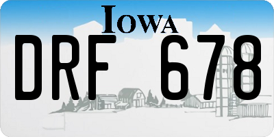 IA license plate DRF678