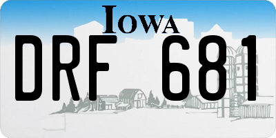 IA license plate DRF681