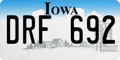 IA license plate DRF692