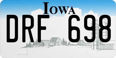 IA license plate DRF698