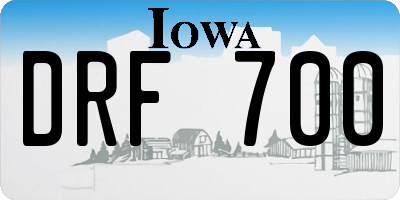 IA license plate DRF700