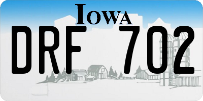 IA license plate DRF702