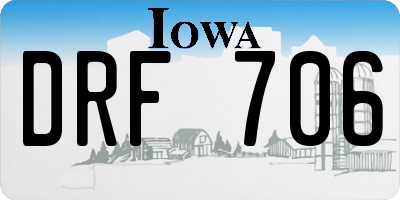 IA license plate DRF706
