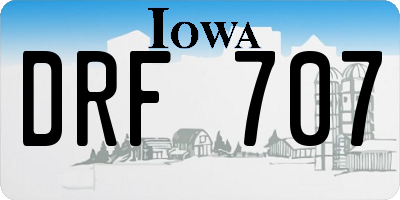 IA license plate DRF707