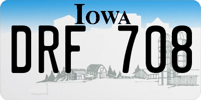 IA license plate DRF708
