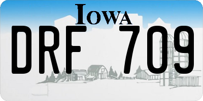 IA license plate DRF709